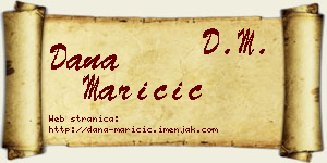 Dana Maričić vizit kartica
